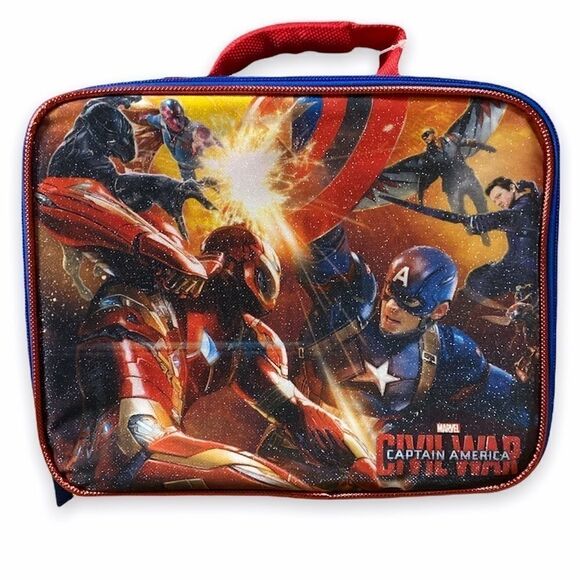 marvel Captain America Civil War insulated lunch bag zip up - Picture 1 of 4